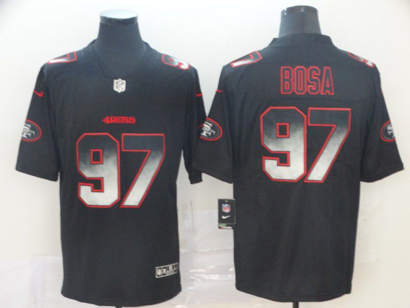 Men San Francisco 49ers #97 Bosa Nike Black Smoke Fashion Limited NFL Jerseys->san francisco 49ers->NFL Jersey